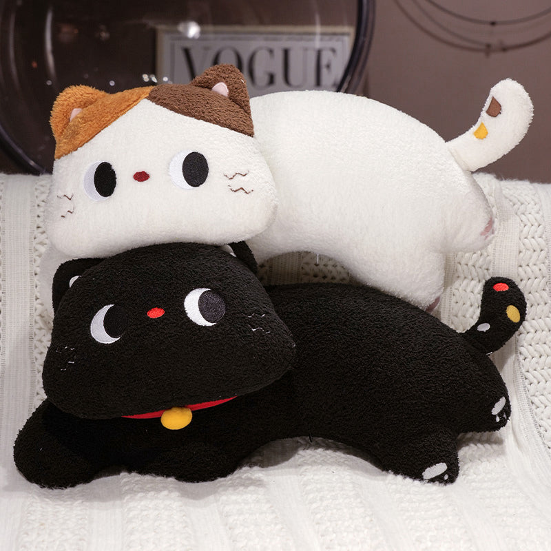ELAINRE Soft Cat Shape Plush Toy Pillow Stuffed Kitten Doll  Cushion/50cm