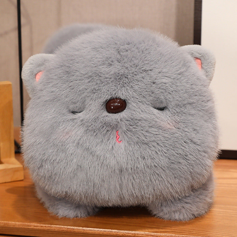 ELAINREN Cuddly Gray Kitten Stuffed White Cat Plush Toy Pillow Decor Gifts/45cm