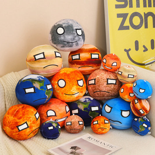 ELAINREN Kawaii Planet Plush Toy Realistic Space Planet Stuffed Pillow Soft Solar System Planet Plushie Doll/Earth/Saturn/Jupiter/Venus/Sun/Mars/Moon/Mercury/Neptune