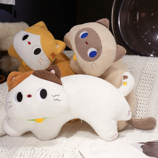 ELAINRE Soft Cat Shape Plush Toy Pillow Stuffed Kitten Doll  Cushion/50cm