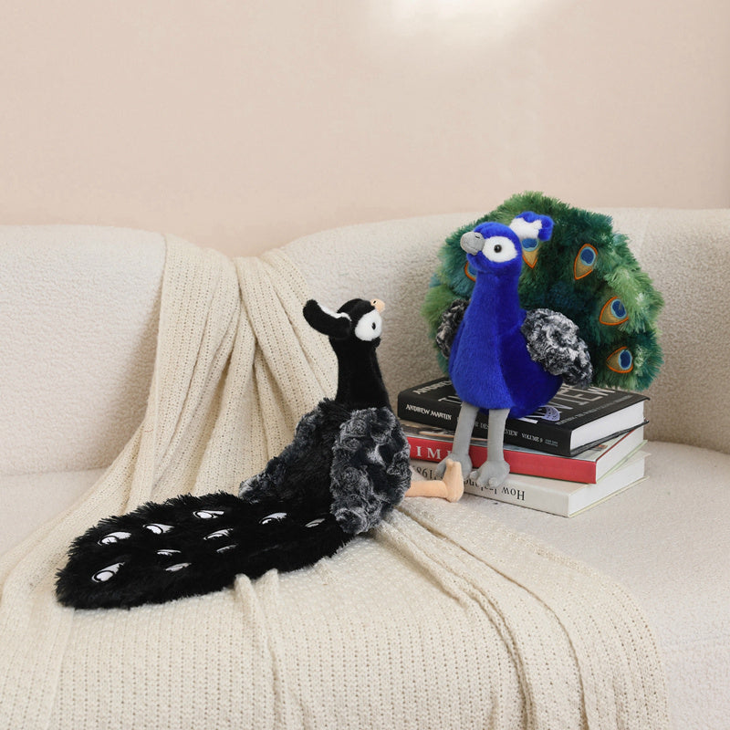 ELAINREN Realistic Peacock Plush Toy,Cute Peacock Stuffed Animal Doll /21cm