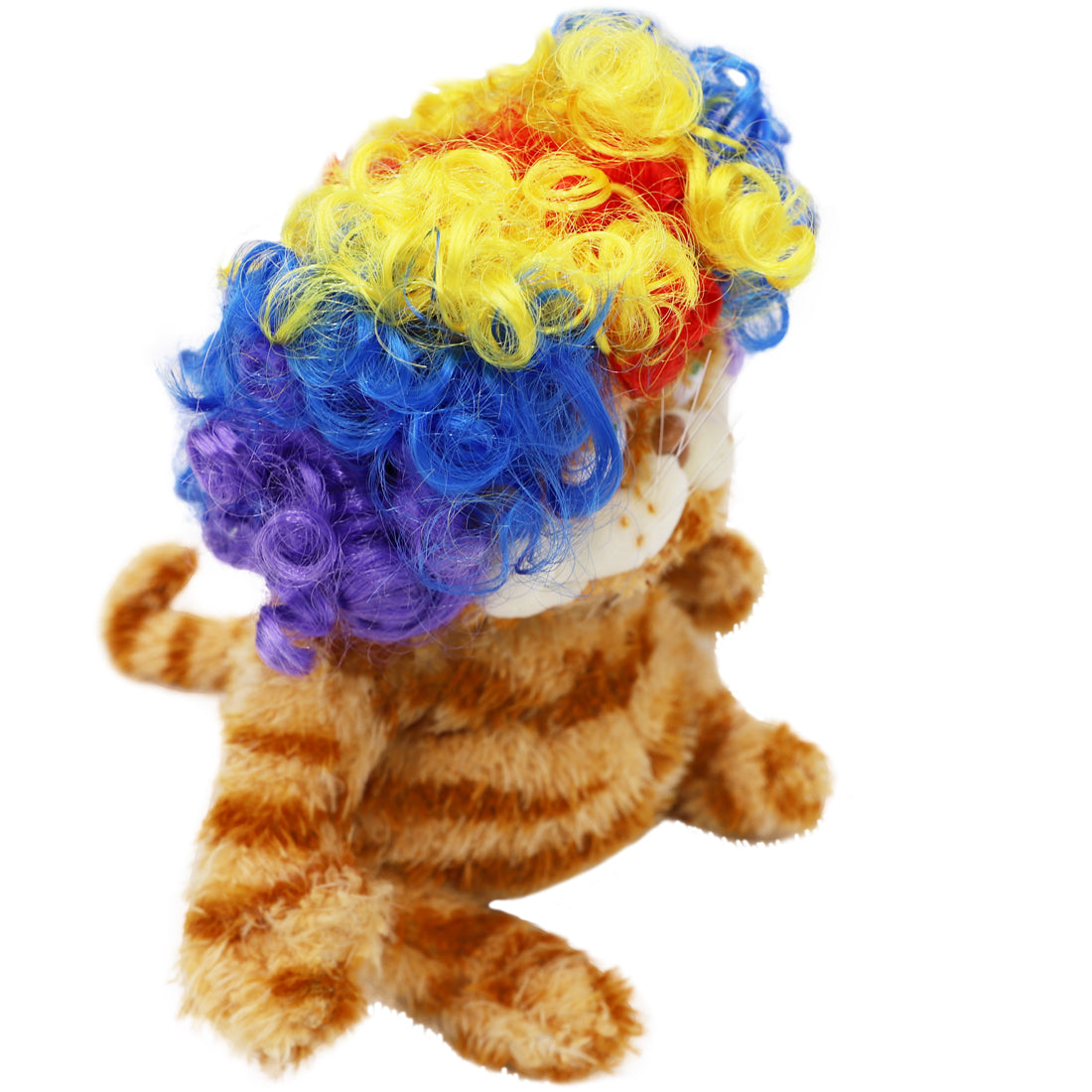 ELAINREN Halloween Garfield Plush Toy Lifelike Yellow Tabby Kitty Plushie Cat Dress Up Clown Dolls-30cm