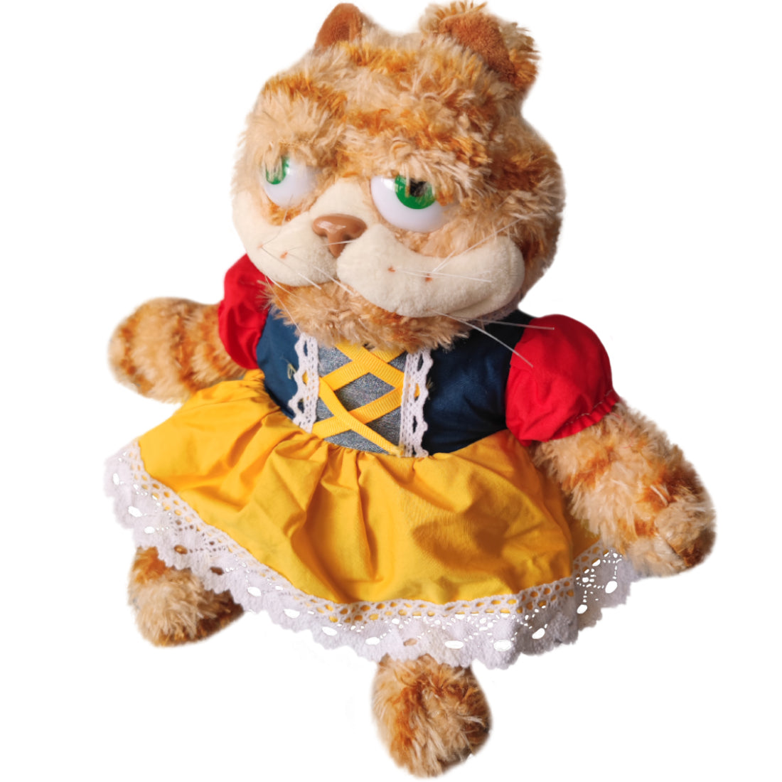 ELAINREN Garfield Princess Plush Orange Cat Toy Garfield Cat Dress Up Princess Costume/11.8''