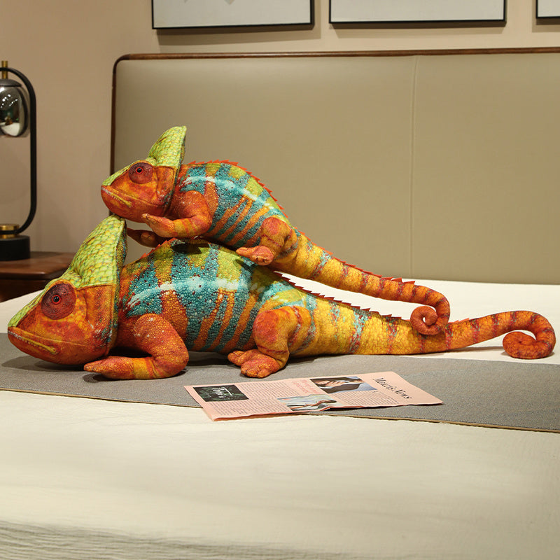 ELAINREN Realisitc Lizard Plush BIg Chameleon Stuffed Animals Toy GIfts/70cm