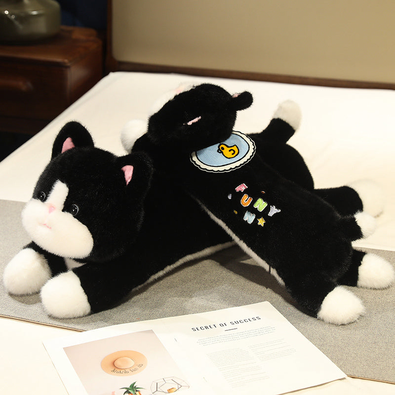 ELAINREN Black Cat Plush Toy Pillow Soft Kitten Stuffed Toy Cushion Decor Gifts/60cm