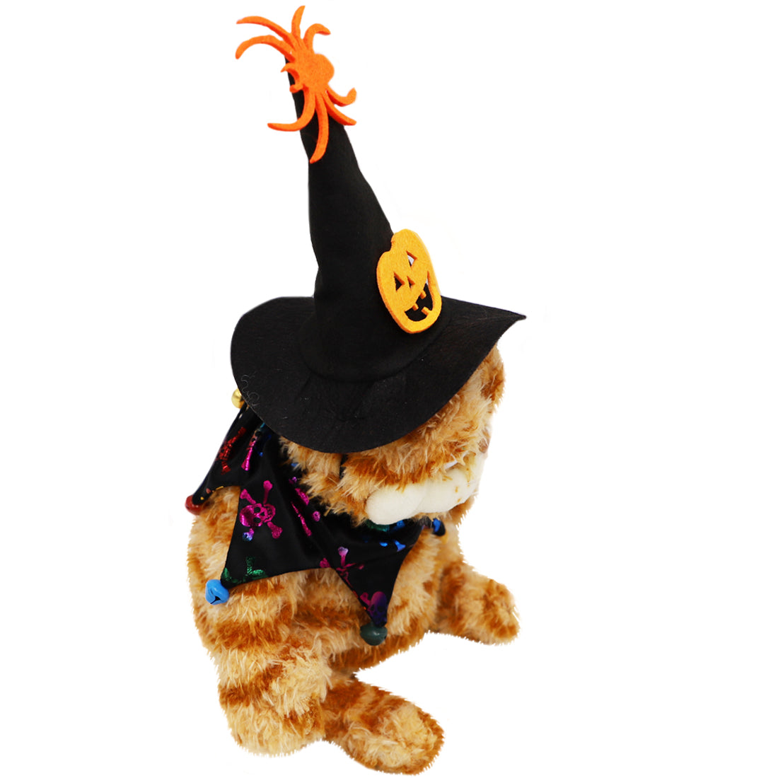 ELAINREN Halloween Garfield Plush Toy Cute Ugly Fat Kitten with Witch Cap-30CM