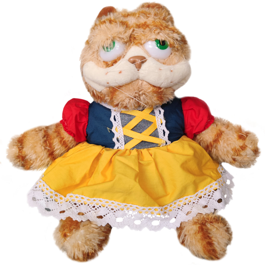 ELAINREN Garfield Princess Plush Orange Cat Toy Garfield Cat Dress Up Princess Costume/11.8''
