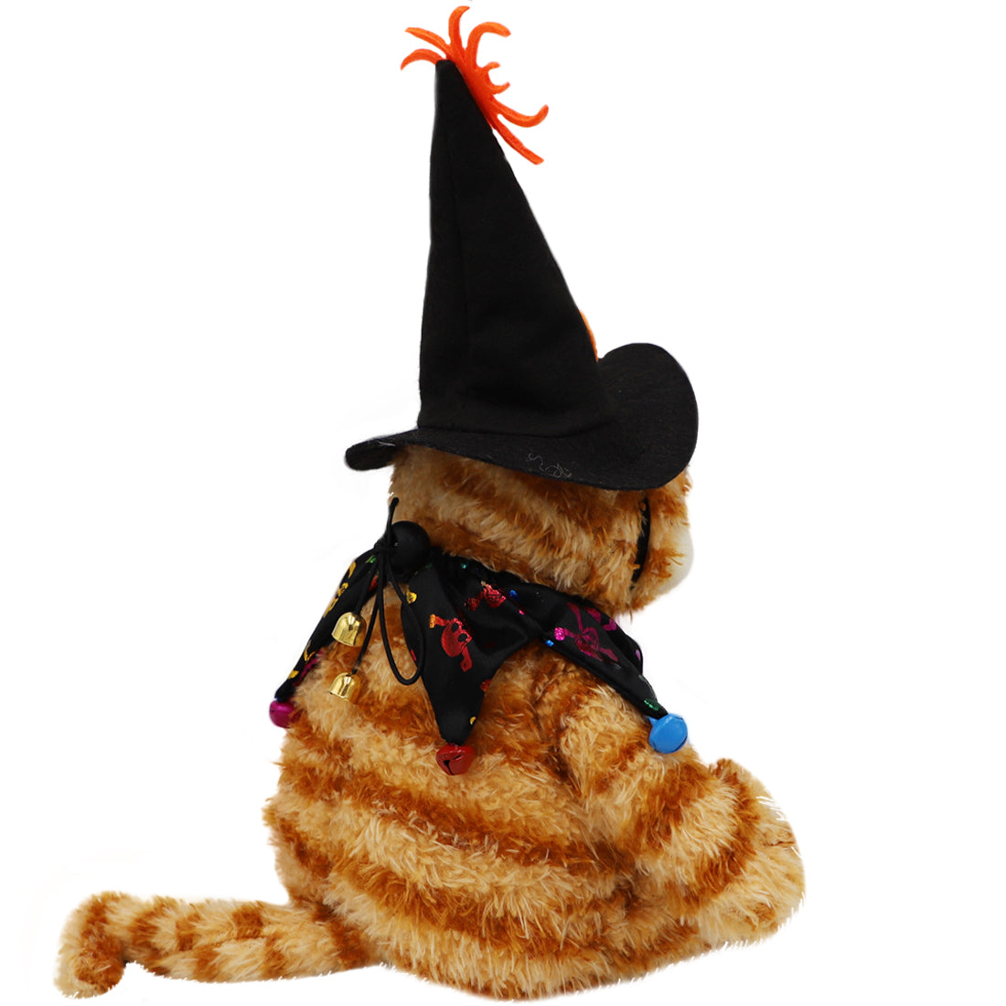 ELAINREN Halloween Garfield Plush Toy Cute Ugly Fat Kitten with Witch Cap-30CM