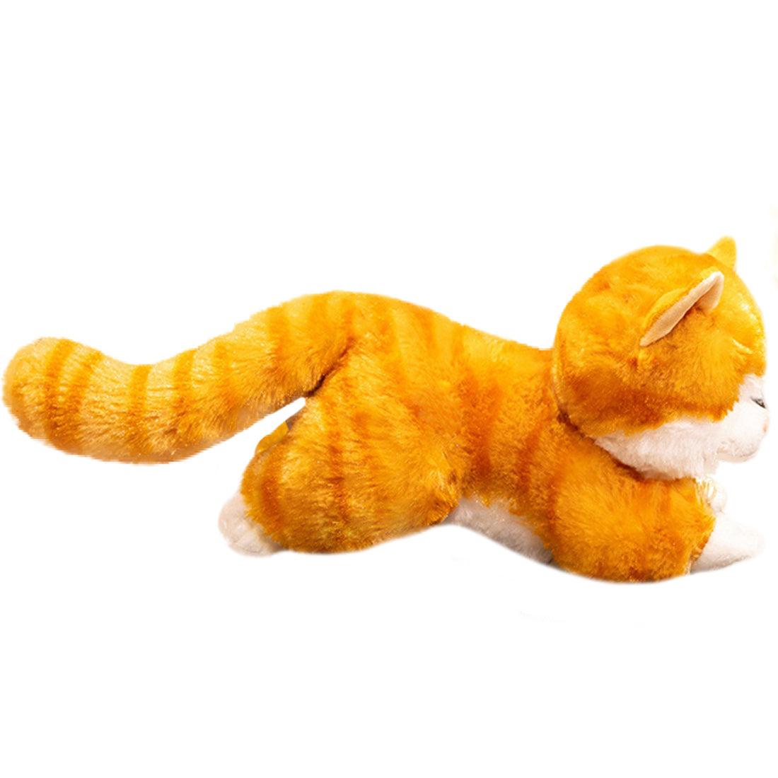 ELAINREN Realistic Orange Tabby Cat Stuffed Animals Lifelike Yellow Kitten Plushie Toy GIfts/30cm