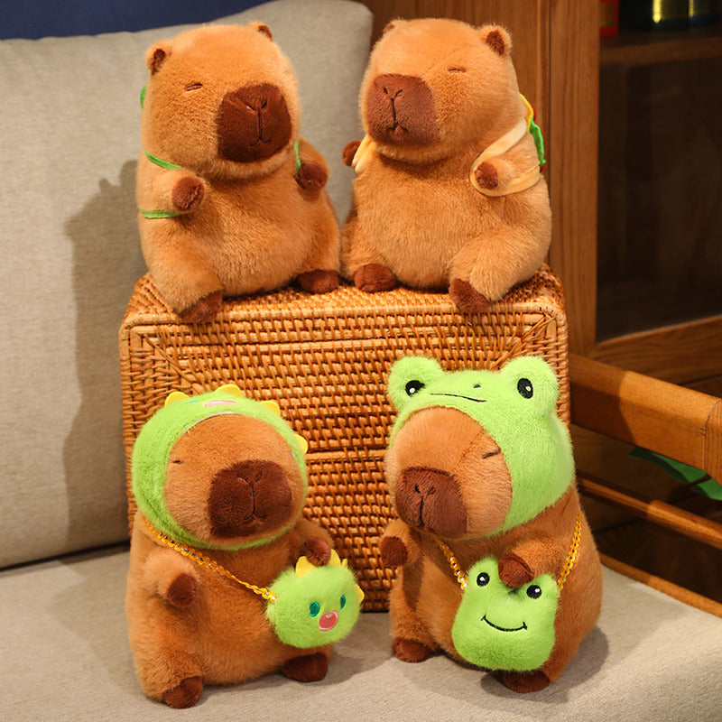 ELAINREN Soft Capybara Stuffed Animal with Frog Hat Kawaii Capybara Plush Toys/20cm
