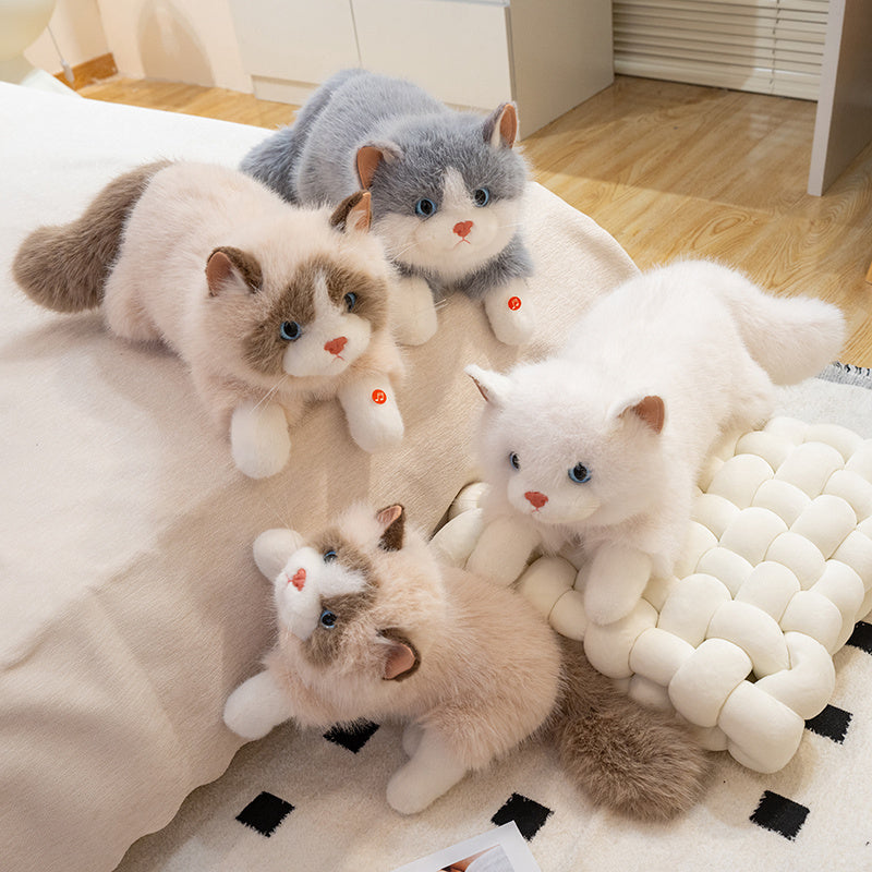 ELAINREN Lifelike Cat Plush Toy Realistic Kitten Stuffed Animals Doll Gifts/45cm