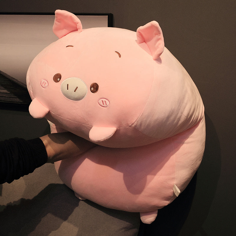 ELAINREN Giant Fluffy Pig Plush Body Pillow Soft Pink Pig Stuffed Animal Toy-23.6''
