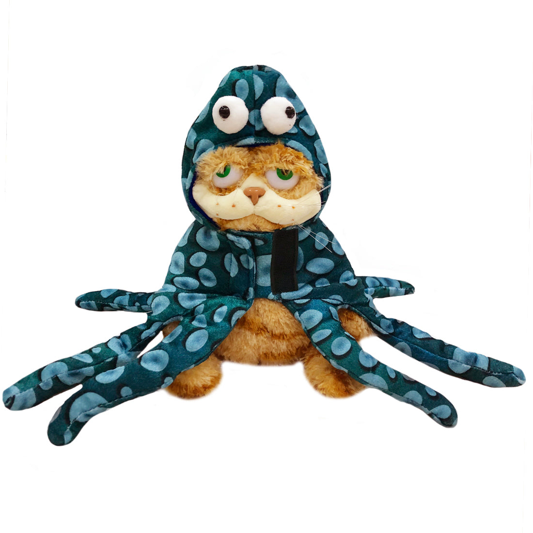 ELAINREN Halloween Garfield Plush Toy with Octopus Cover Fat Orange Cat Plush Kitten Toy Dressing Up Octopus Costume-30cm