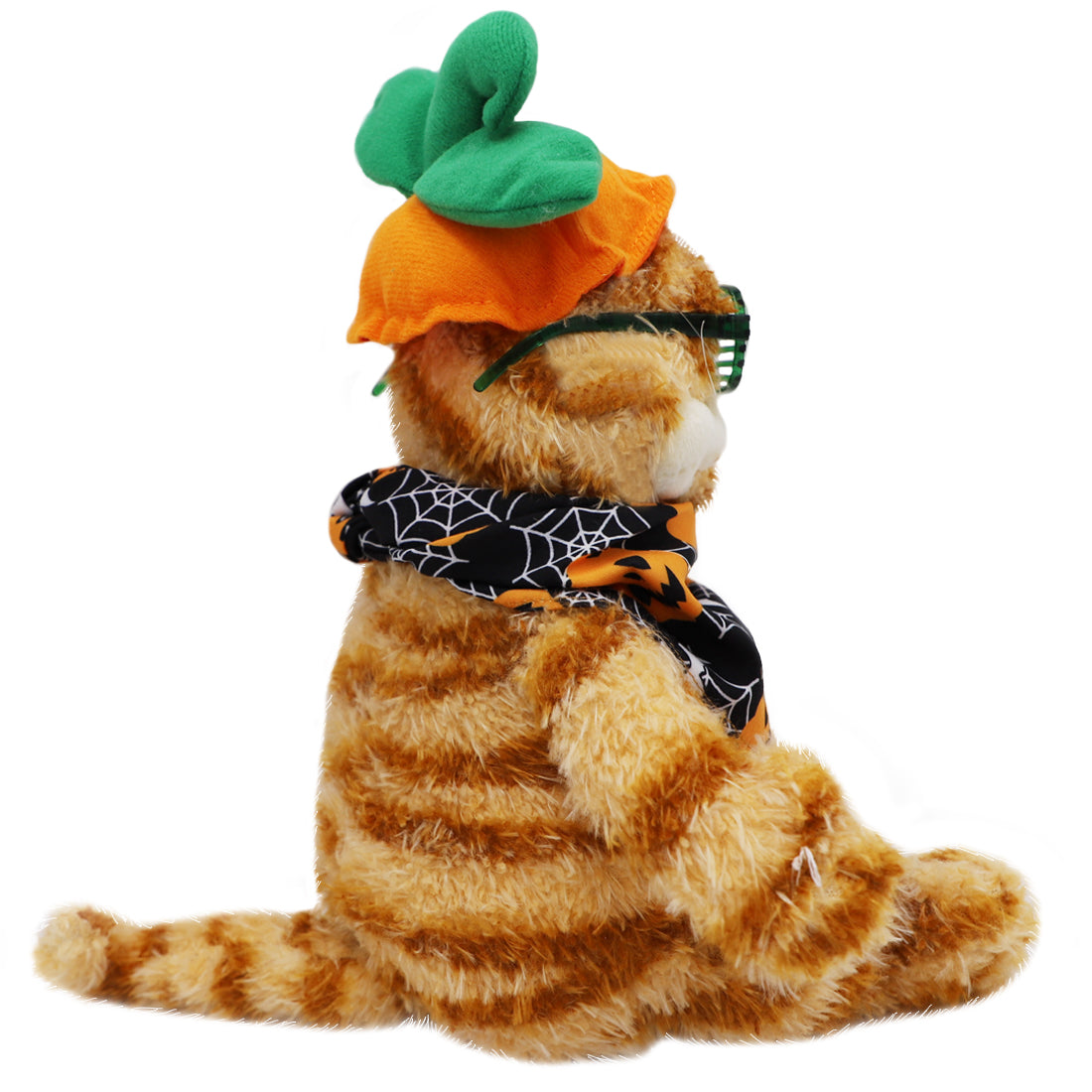ELAINREN Halloween Garfield Plush Toy Crazy Cat Plush Toy with Pumpkin Hat-30CM