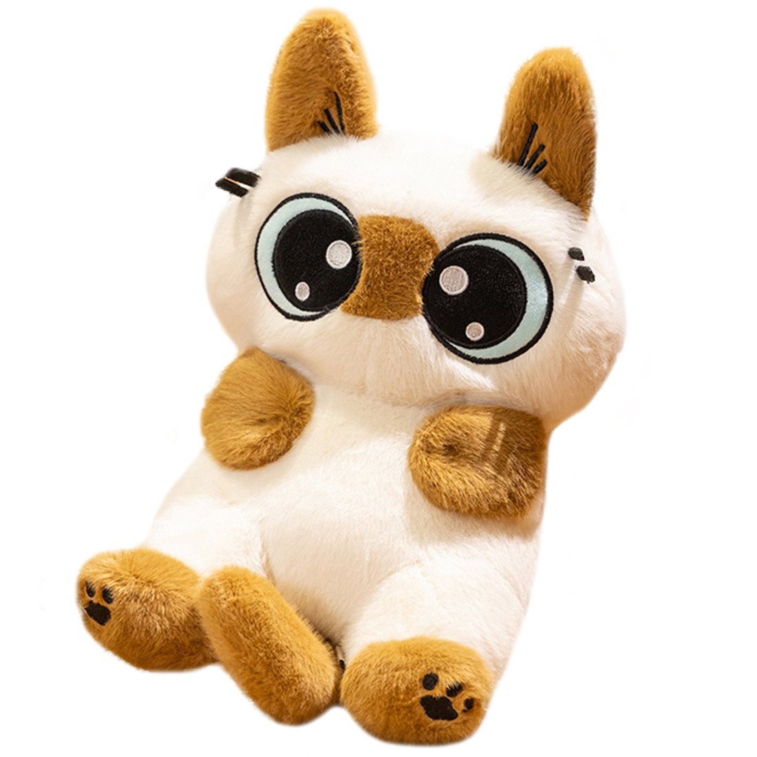 ELAINREN Cute Siamese Cat Stuffed Animal Toy Cartoon Siamese Kitten Plush Gifts/33cm