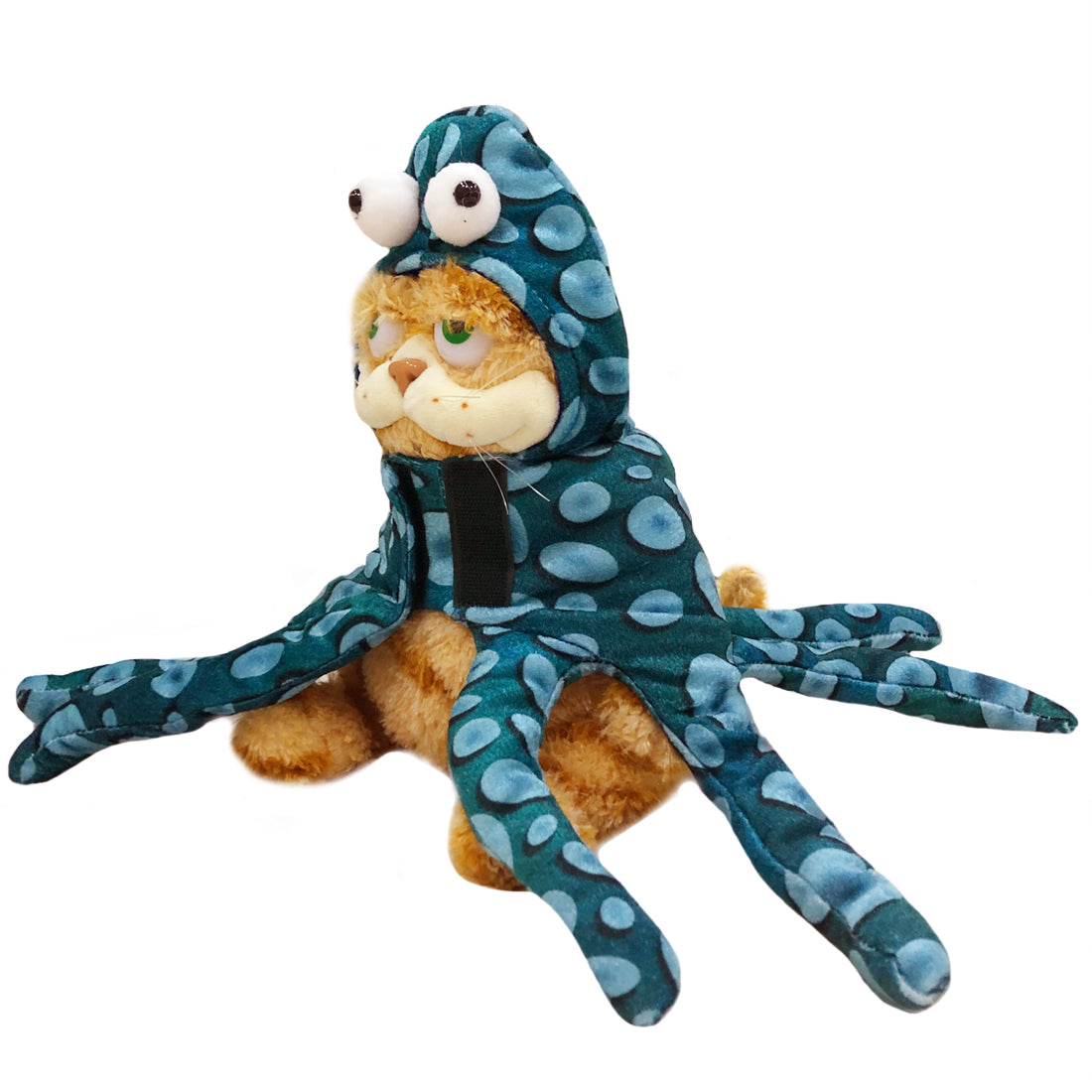 ELAINREN Halloween Garfield Plush Toy with Octopus Cover Fat Orange Cat Plush Kitten Toy Dressing Up Octopus Costume-30cm
