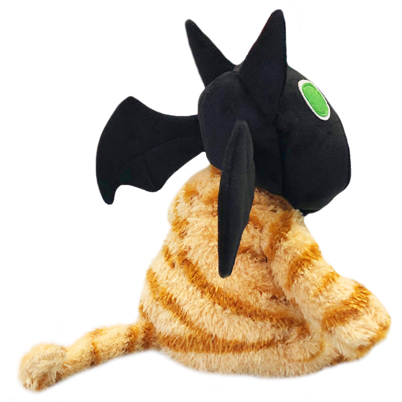 ELAINREN Halloween Bat Garfield Plush Toy Fat Orange Cat Plush Toy Dress Up Bat Costume-30CM