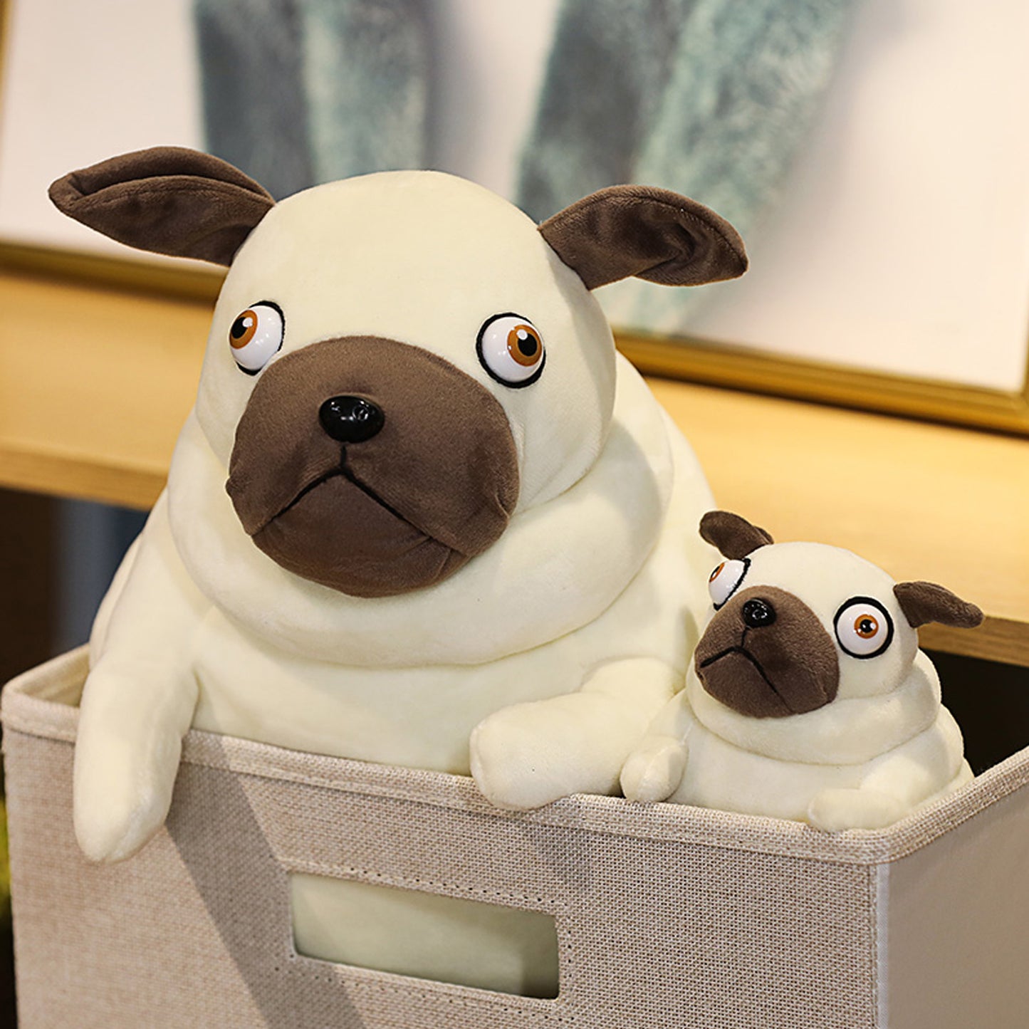 ELAINREN Fat Pug Dog Plush Puppy Stuffed Animals Toy Gifts,11.8Inch