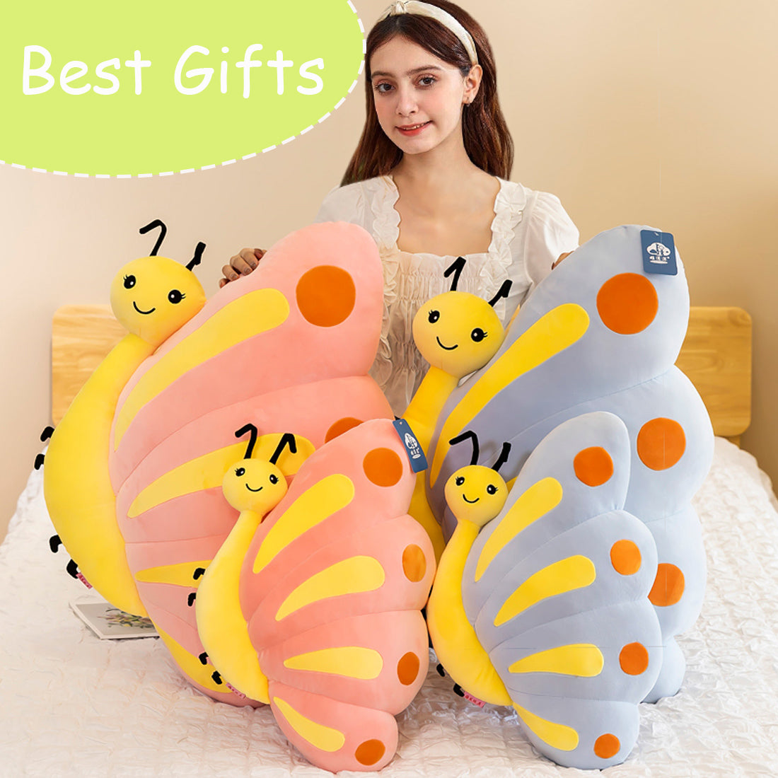 ELAINREN Lifelike Butterfly Plush Large Insect Animals Body Pillow/19.6inch