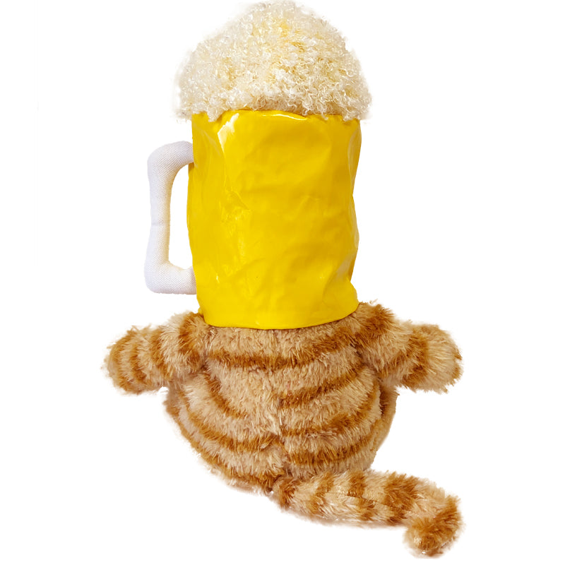 ELAINREN Garfield Plush Toy with Beer Hat Hallowen Stuffed Fat Orange Cat Kitten-30CM