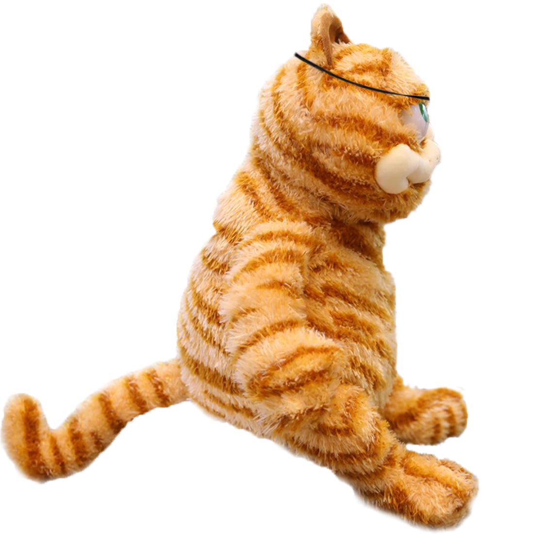 ELAINREN Halloween Garfield Plush Toy Fat Orange Cat with Blindfold Plush Kitten Dolls-30cm
