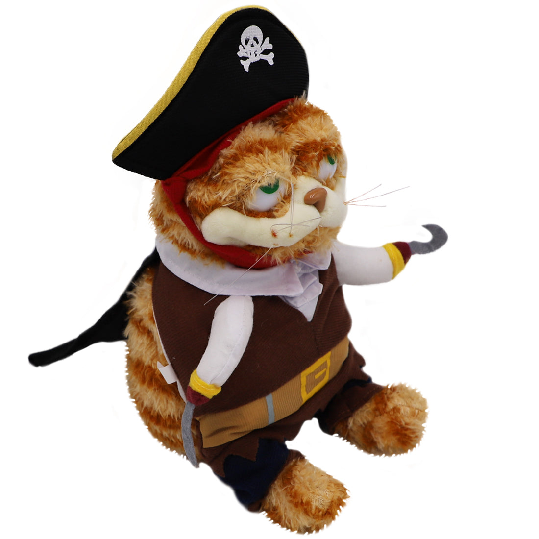 ELAINREN Halloween Garfield Plush Toy Pirate Fat Orange Cat Plush Kitten Toy Dress Up Pirate Costume-30CM