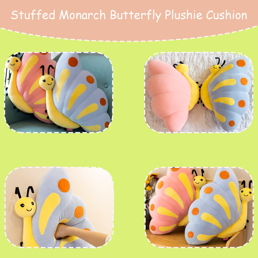 ELAINREN Lifelike Butterfly Plush Large Insect Animals Body Pillow/19.9Inch