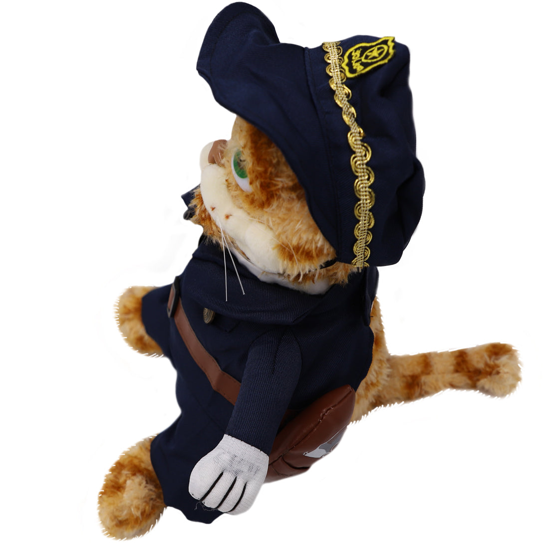 ELAINREN Halloween Garfield Plush Toy Police Pet Cat Plush Fat Orange Cat Stuffed Dolls-30cm