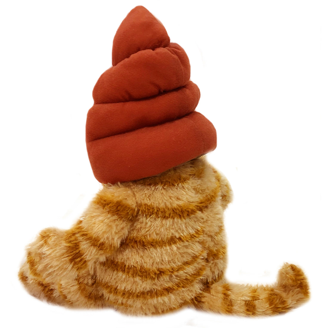 ELAINREN Halloween Garfield Plush Toy with Poop Hat Fat Orange Cat Plush Kitten Toy Dressing Up Poop Costume-30cm