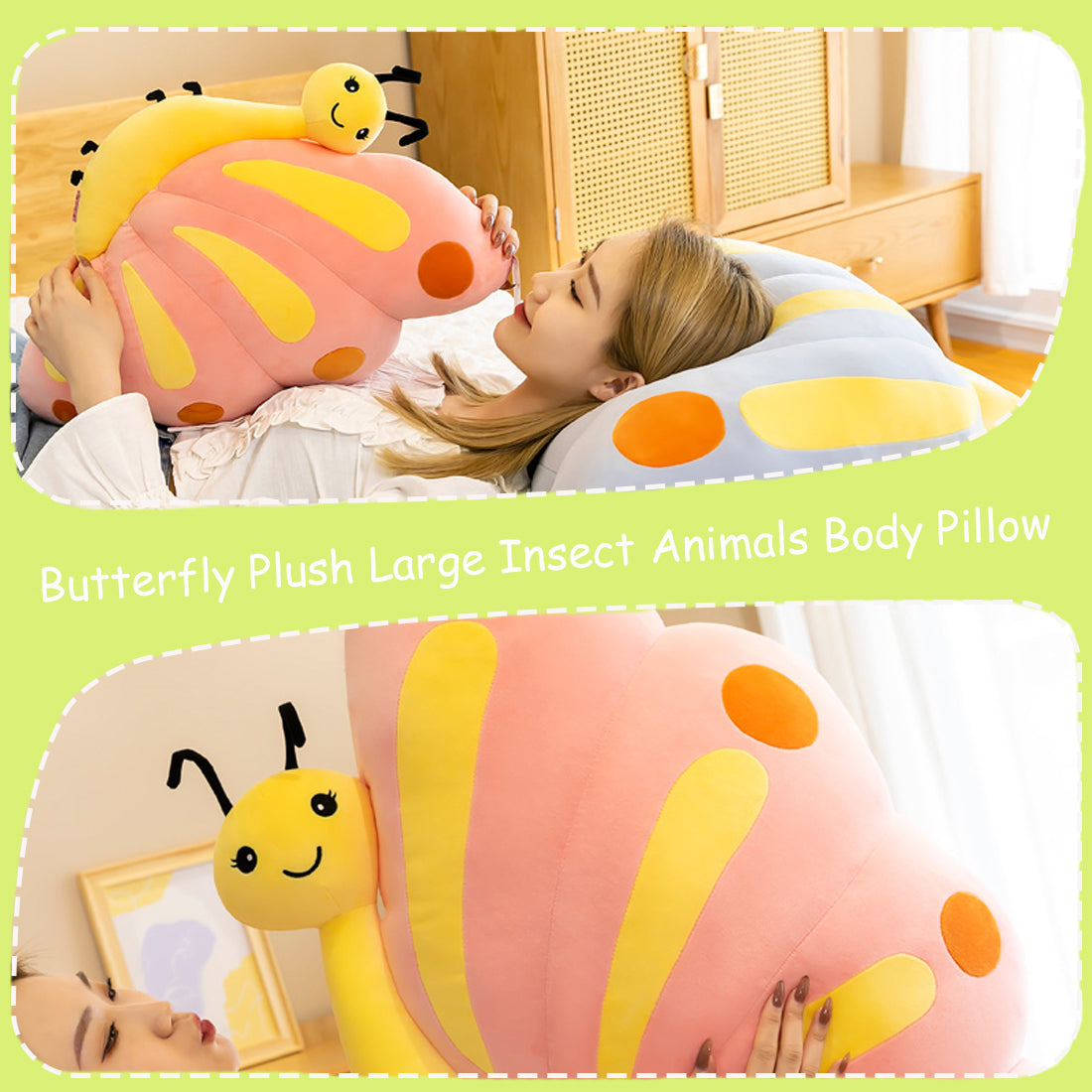 ELAINREN Lifelike Butterfly Plush Large Insect Animals Body Pillow/19.6inch