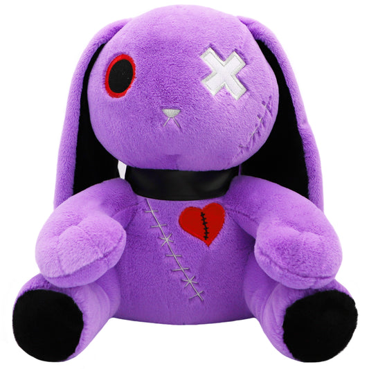 ELAINREN Gothic Purple Rabbit Plush Crazy Bunny Toy Halloween Dreadful Bunny Stuffed Easter Pillow/11.8Inch