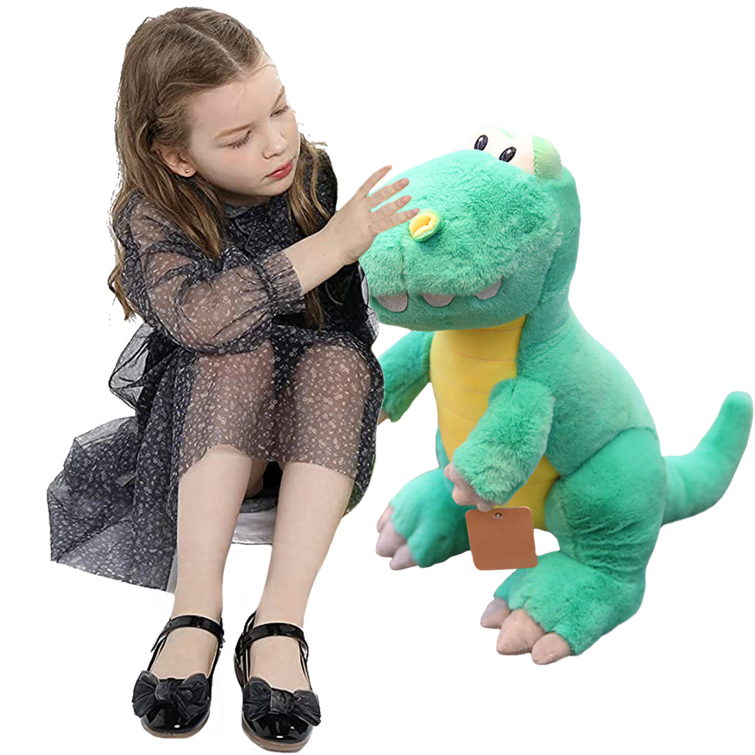 ELAINREN Green Dinosaur Stuffed Gift Big Standing T-rex Dino Plush Toy/25.6Inch