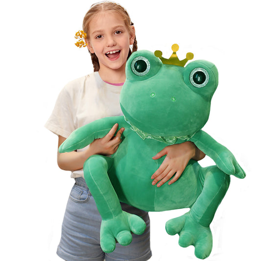 ELAINREN Large Sitting Frog Plush Toy Green Frog Stuffed Anima Dolls/19.6‘’