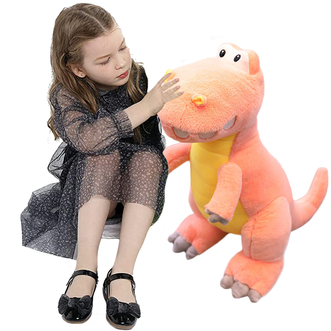 ELAINREN Pink Dinosaur Stuffed Gift Big Standing T-rex Dino Plush Toy/25.6Inch