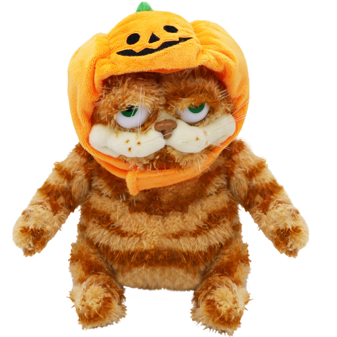 ELAINREN Halloween Garfield Plush Toy Fat Orange Cat with Pumpkin Hat-30cm