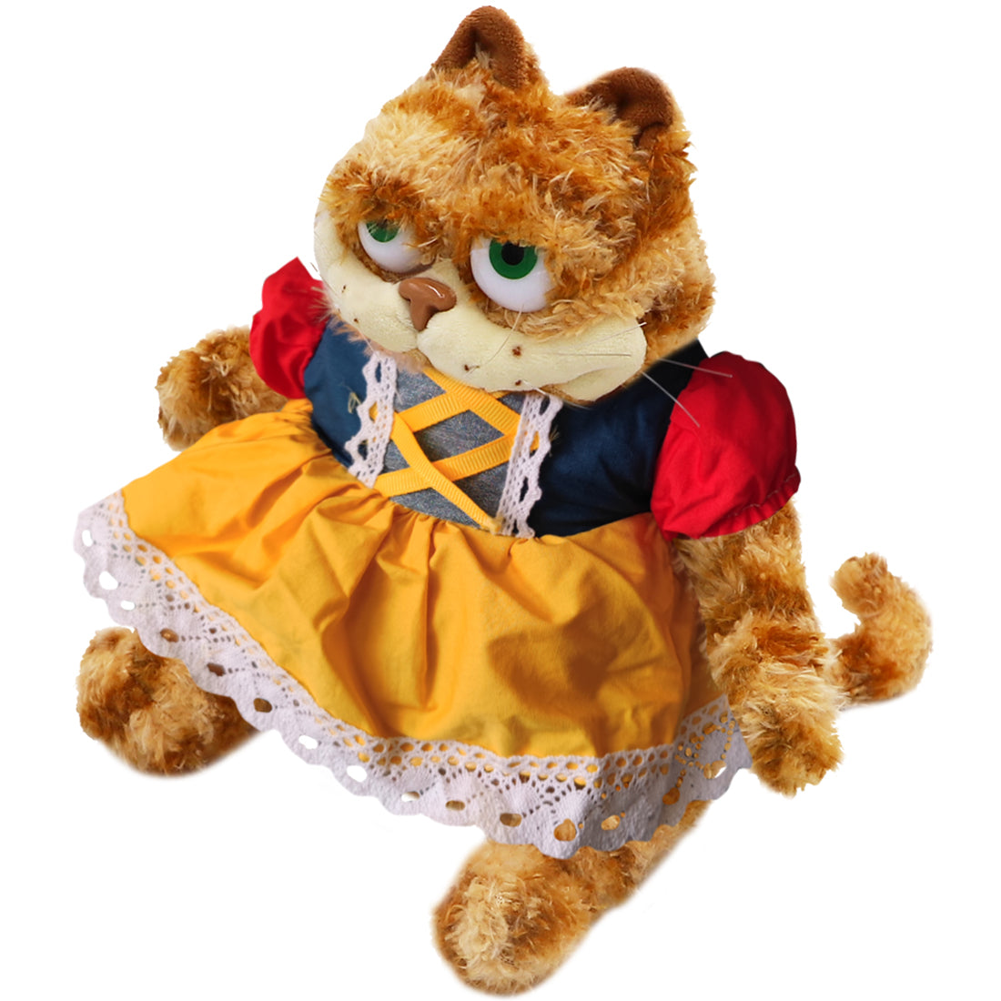 ELAINREN Garfield Princess Plush Orange Cat Toy Garfield Cat Dress Up Princess Costume/11.8''