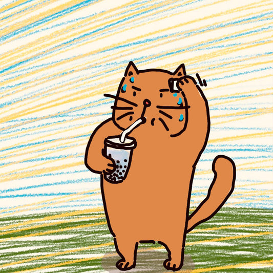 The first cup of milk tea in autumn