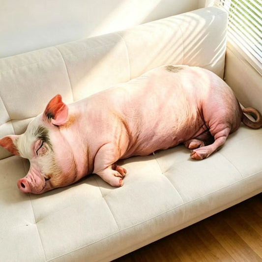 ELAINREN Ultra Realistic Pig Plush Pillow, Cute Pig Decorative Throw Pillow-100cm