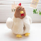 ELAINREN Lifelike White Rooster Stuffed Toy Chubby Hen Chicken Plush Pillow Realistic Sitting Mother Hen Stuff Doll/40*45cm