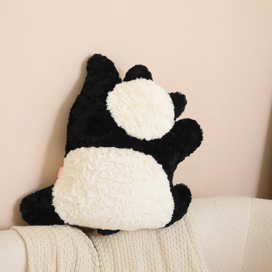 ELAINREN Soft Panda Plush Hugging Pillow Cute Black Panda Stuffed Animal Plushies Toy 45x50cm