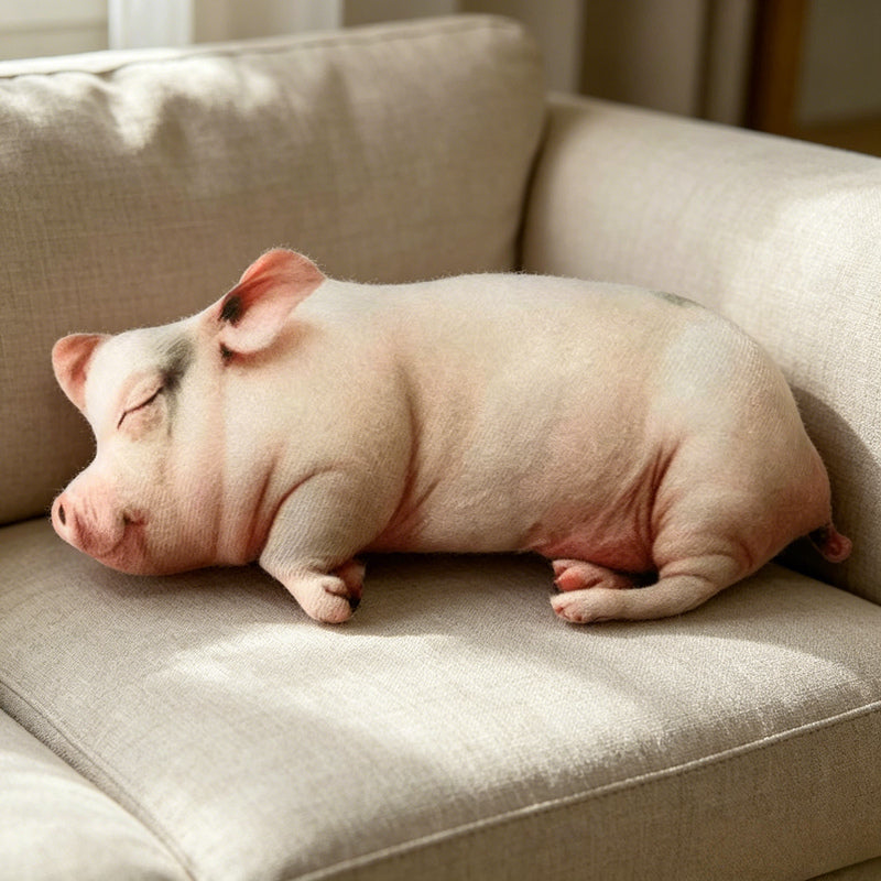 ELAINREN Ultra Realistic Pig Plush Pillow, Cute Pig Decorative Throw Pillow-100cm