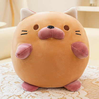ELAINREN Super Soft Round Cat Stuffed Pillow Decor Gifts for Kids