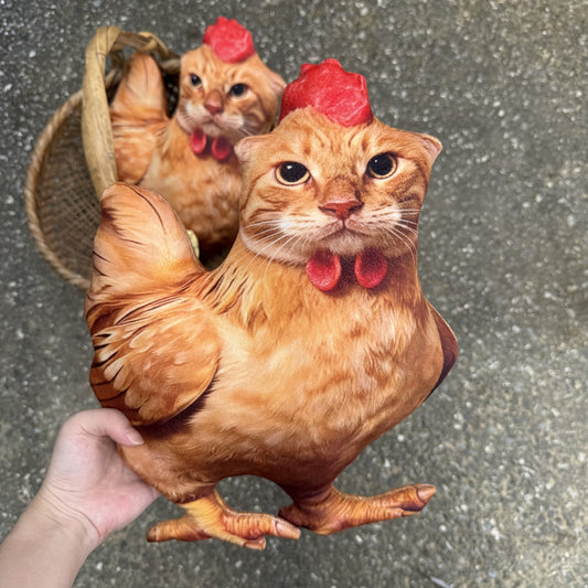 ELAINREN 3D Realisitc Chicken Kitten Plush Accent Pillow Decor Gifts/45cm