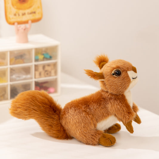 ELAINREN Squirrel Stuffed Animal, Realistic Forest Plush Gift/16CM