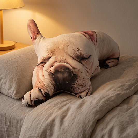 ELAINREN 3D Realisitc French bulldog Plush Large Pillow Decor Gifts/80cm