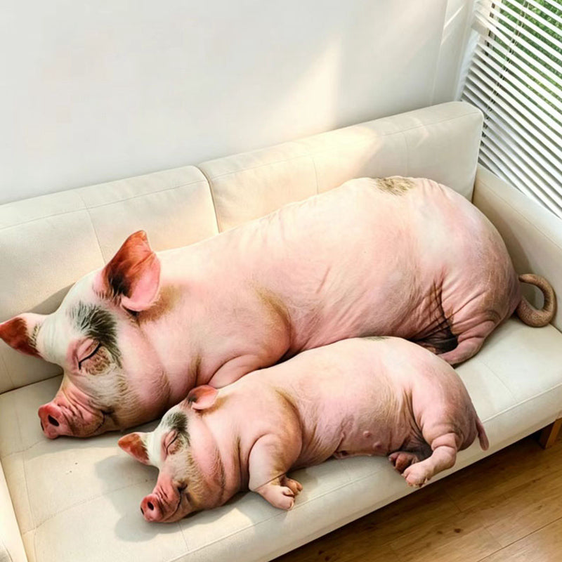 ELAINREN Ultra Realistic Pig Plush Pillow, Cute Pig Decorative Throw Pillow-100cm