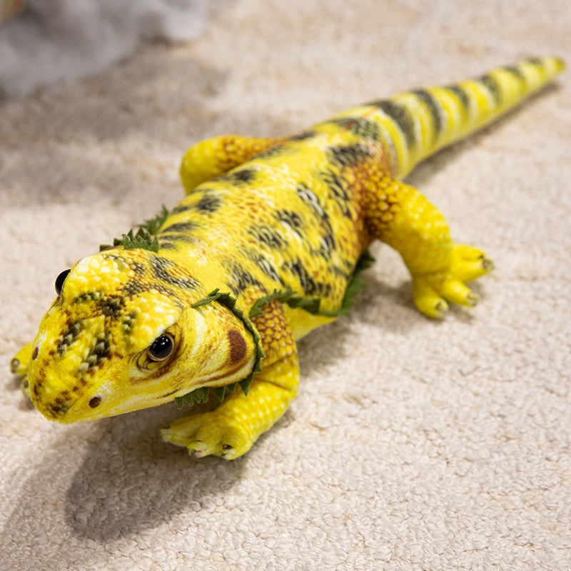 ELAINREN Realistic Green Lizard Stuffed Animal Toys, Chameleon Dolls, Reptile Soft Toys Maned Lizards