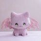 ELAINREN Cuddly Purple Bat Kitten Stuffed Pink Bat Cat Toy/11.8''