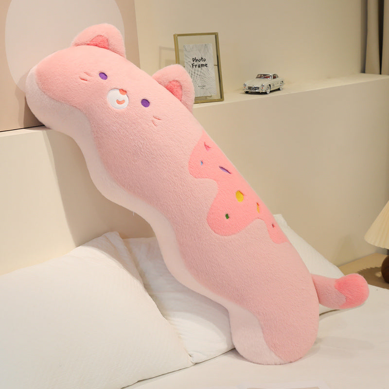 ELAINREN Long Cat Plush Soft Cushion Deor Pillow