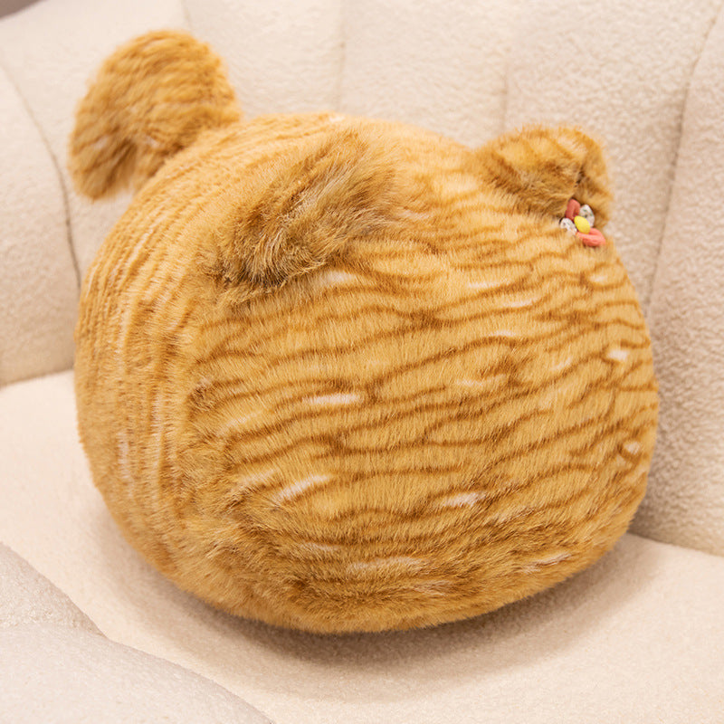 ELAINREN Chubby Round Tabby Cat Plush Toy Pillow